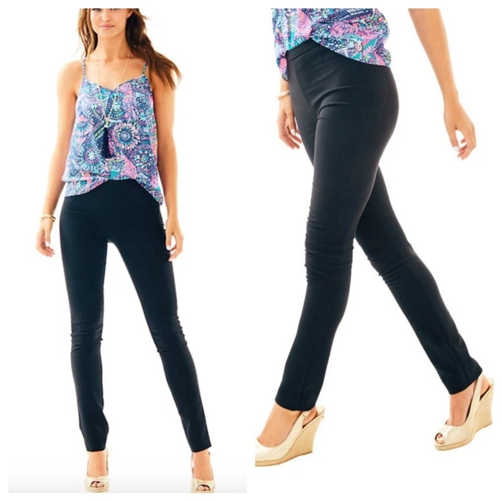 Lilly Pulitzer Pants Alessia Women’s Size 12 Stretch Dinner Trouser Black 27269